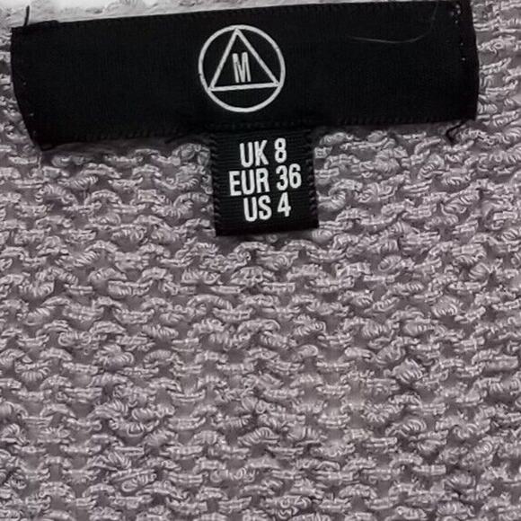 Missguided Sweater Crop Womens Size 4 Lilac Scoop Back Tie Neck - Picture 5 of 12